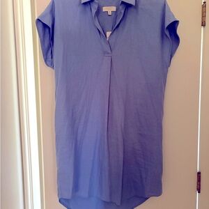 NWT Banana Republic linen shirt dress. Medium cornflower blue.